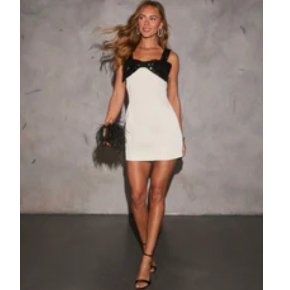 Vici Elegant Black and White Mini Dress